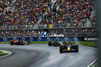 2024-06-09 - 01 VERSTAPPEN Max (nld), Red Bull Racing RB20, 63 RUSSELL George (gbr), Mercedes AMG F1 Team W15, 81 PIASTRI Oscar (aus), McLaren F1 Team MCL38, action during the Formula 1 AWS Grand Prix du Canada 2024, 9th round of the 2024 Formula One World Championship from June 07 to 09, 2024 on the Circuit Gilles Villeneuve, in Montréal, Canada - F1 - CANADIAN GRAND PRIX 2024 - FORMULA 1 - MOTORS