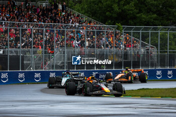 2024-06-09 - 01 VERSTAPPEN Max (nld), Red Bull Racing RB20, 63 RUSSELL George (gbr), Mercedes AMG F1 Team W15, 04 NORRIS Lando (gbr), McLaren F1 Team MCL38, action during the Formula 1 AWS Grand Prix du Canada 2024, 9th round of the 2024 Formula One World Championship from June 07 to 09, 2024 on the Circuit Gilles Villeneuve, in Montréal, Canada - F1 - CANADIAN GRAND PRIX 2024 - FORMULA 1 - MOTORS
