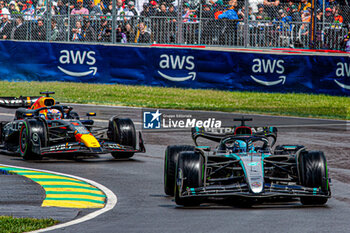 2024-06-09 - George Russell (GBR) - Mercedes-AMG PETRONAS F1 Team - Mercedes W15 - Mercedes E Performance
during Formula 1 Aws Grand Prix du Canada 2024, Montreal, Quebec, Canada, from Jun 6th to 9th - Round 9 of 24 of 2024 F1 World Championship - FORMULA 1 AWS GRAND PRIX DU CANADA 2024 - FORMULA 1 - MOTORS