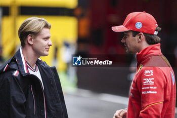 2024-06-20 - SCHUMACHER Mick (ger), Reserve Driver of Mercedes AMG F1 Team, portrait and LECLERC Charles (mco), Scuderia Ferrari SF-24, portrait during the Formula 1 Aramco Gran Premio de Espana 2024, 10th round of the 2024 Formula One World Championship from June 21 to 23, 2024 on the Circuit de Barcelona-Catalunya, in Montmeló, Spain - F1 - SPANISH GRAND PRIX 2024 - FORMULA 1 - MOTORS