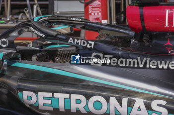 2024-06-21 - Mercedes AMG F1 Team W15, mechanical detail, during the Formula 1 Aramco Gran Premio de Espana 2024, 10th round of the 2024 Formula One World Championship from June 21 to 23, 2024 on the Circuit de Barcelona-Catalunya, in Montmeló, Spain - F1 - SPANISH GRAND PRIX 2024 - FORMULA 1 - MOTORS