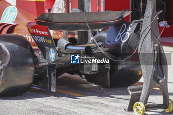 2024-06-21 - Scuderia Ferrari SF-24, mechanical detail mechanical detail, rear wing, beam wing during the Formula 1 Aramco Gran Premio de Espana 2024, 10th round of the 2024 Formula One World Championship from June 21 to 23, 2024 on the Circuit de Barcelona-Catalunya, in Montmeló, Spain - F1 - SPANISH GRAND PRIX 2024 - FORMULA 1 - MOTORS