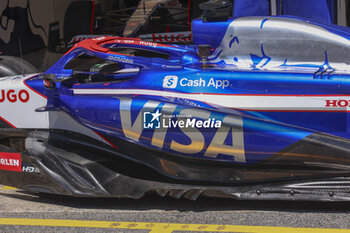 2024-06-21 - Visa Cash App RB F1 Team VCARB 01, mechanical detail, sidepod during the Formula 1 Aramco Gran Premio de Espana 2024, 10th round of the 2024 Formula One World Championship from June 21 to 23, 2024 on the Circuit de Barcelona-Catalunya, in Montmeló, Spain - F1 - SPANISH GRAND PRIX 2024 - FORMULA 1 - MOTORS