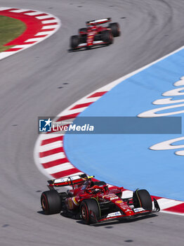 2024-06-21 - 55 SAINZ Carlos (spa), Scuderia Ferrari SF-24, action and 16 LECLERC Charles (mco), Scuderia Ferrari SF-24, action during the Formula 1 Aramco Gran Premio de Espana 2024, 10th round of the 2024 Formula One World Championship from June 21 to 23, 2024 on the Circuit de Barcelona-Catalunya, in Montmeló, Spain - F1 - SPANISH GRAND PRIX 2024 - FORMULA 1 - MOTORS