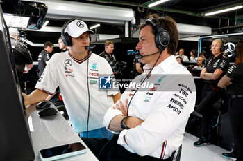 2024-06-21 - SCHUMACHER Mick (ger), Reserve Driver of Mercedes AMG F1 Team, portrait and WOLFF Toto (aut), Team Principal & CEO of Mercedes AMG F1 Team, portrait during the Formula 1 Aramco Gran Premio de Espana 2024, 10th round of the 2024 Formula One World Championship from June 21 to 23, 2024 on the Circuit de Barcelona-Catalunya, in Montmeló, Spain - F1 - SPANISH GRAND PRIX 2024 - FORMULA 1 - MOTORS