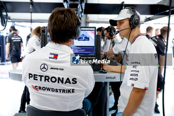 2024-06-21 - SCHUMACHER Mick (ger), Reserve Driver of Mercedes AMG F1 Team, portrait and WOLFF Toto (aut), Team Principal & CEO of Mercedes AMG F1 Team, portrait during the Formula 1 Aramco Gran Premio de Espana 2024, 10th round of the 2024 Formula One World Championship from June 21 to 23, 2024 on the Circuit de Barcelona-Catalunya, in Montmeló, Spain - F1 - SPANISH GRAND PRIX 2024 - FORMULA 1 - MOTORS