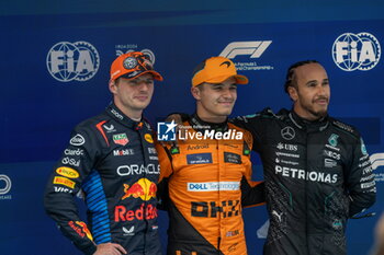 2024-06-22 - N°4 Lando Norris GBR McLaren Formula 1 Team N°1 Max Verstappen NDL Oracle Red Bull Racing N°44 Lewis Hamilton GBR Mercedes AMG PETRONAS Formula One Team - FORMULA 1 ARAMCO GRAN PREMIO DE ESPANA 2024 - QUALIFYNG - FORMULA 1 - MOTORS