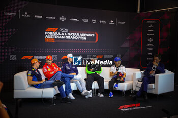 2024-06-28 - Press conference: Max Verstappen, Charles Leclerc, Yuki Tsunoda, Guanyu Zhou, during the Austrian GP, Spielberg 27-30 June 2024, Formula 1 World championship 2024. - FORMULA 1 QATAR AIRWAYS AUSTRIAN GRAND PRIX 2024 - PRESS CONFERENCE - FORMULA 1 - MOTORS