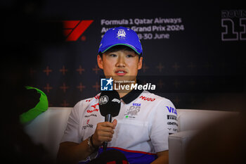 2024-06-28 - 22 Yuki Tsunoda, (JAP) Visa Cash App, Racing Bulls, Honda during the Austrian GP, Spielberg 27-30 June 2024, Formula 1 World championship 2024. - FORMULA 1 QATAR AIRWAYS AUSTRIAN GRAND PRIX 2024 - PRESS CONFERENCE - FORMULA 1 - MOTORS