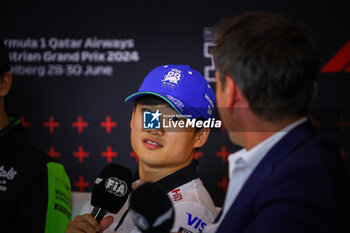 2024-06-28 - 22 Yuki Tsunoda, (JAP) Visa Cash App, Racing Bulls, Honda during the Austrian GP, Spielberg 27-30 June 2024, Formula 1 World championship 2024. - FORMULA 1 QATAR AIRWAYS AUSTRIAN GRAND PRIX 2024 - PRESS CONFERENCE - FORMULA 1 - MOTORS