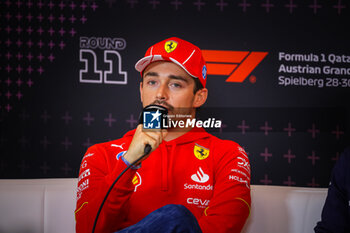 2024-06-28 - 16 Charles Leclerc, (MON) Scuderia Ferrari during the Austrian GP, Spielberg 27-30 June 2024, Formula 1 World championship 2024. - FORMULA 1 QATAR AIRWAYS AUSTRIAN GRAND PRIX 2024 - PRESS CONFERENCE - FORMULA 1 - MOTORS