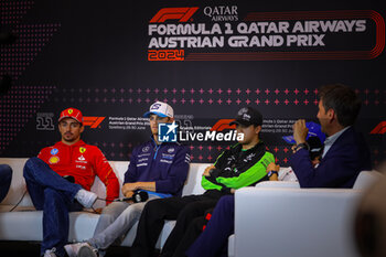 2024-06-28 - Press conference: Max Verstappen, Charles Leclerc, Yuki Tsunoda, Guanyu Zhou, during the Austrian GP, Spielberg 27-30 June 2024, Formula 1 World championship 2024. - FORMULA 1 QATAR AIRWAYS AUSTRIAN GRAND PRIX 2024 - PRESS CONFERENCE - FORMULA 1 - MOTORS