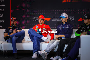 2024-06-28 - Press conference: Max Verstappen, Charles Leclerc, Yuki Tsunoda, Guanyu Zhou, during the Austrian GP, Spielberg 27-30 June 2024, Formula 1 World championship 2024. - FORMULA 1 QATAR AIRWAYS AUSTRIAN GRAND PRIX 2024 - PRESS CONFERENCE - FORMULA 1 - MOTORS