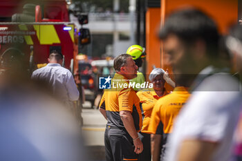 2024-06-22 - BROWN Zak (usa), CEO of of McLaren Racing, portrait during the fire at McLaren F1 Team hospitality during the Formula 1 Aramco Gran Premio de Espana 2024, 10th round of the 2024 Formula One World Championship from June 21 to 23, 2024 on the Circuit de Barcelona-Catalunya, in Montmeló, Spain - F1 - SPANISH GRAND PRIX 2024 - FORMULA 1 - MOTORS