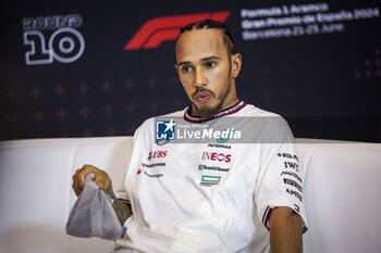 2024-06-22 - HAMILTON Lewis (gbr), Mercedes AMG F1 Team W15, portrait, press conference during the Formula 1 Aramco Gran Premio de Espana 2024, 10th round of the 2024 Formula One World Championship from June 21 to 23, 2024 on the Circuit de Barcelona-Catalunya, in Montmeló, Spain - F1 - SPANISH GRAND PRIX 2024 - FORMULA 1 - MOTORS