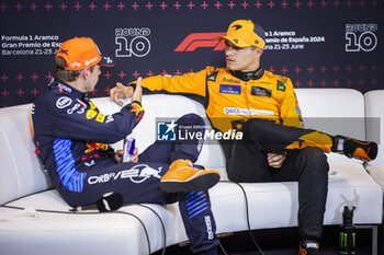 2024-06-22 - VERSTAPPEN Max (ned), Red Bull Racing RB20, NORRIS Lando (gbr), McLaren F1 Team MCL38, portrait, press conference during the Formula 1 Aramco Gran Premio de Espana 2024, 10th round of the 2024 Formula One World Championship from June 21 to 23, 2024 on the Circuit de Barcelona-Catalunya, in Montmeló, Spain - F1 - SPANISH GRAND PRIX 2024 - FORMULA 1 - MOTORS