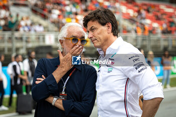 2024-06-22 - BRIATORE Flavio & WOLFF Toto (aut), Team Principal & CEO of Mercedes AMG F1 Team, portrait, during the Formula 1 Aramco Gran Premio de Espana 2024, 10th round of the 2024 Formula One World Championship from June 21 to 23, 2024 on the Circuit de Barcelona-Catalunya, in Montmeló, Spain - F1 - SPANISH GRAND PRIX 2024 - FORMULA 1 - MOTORS