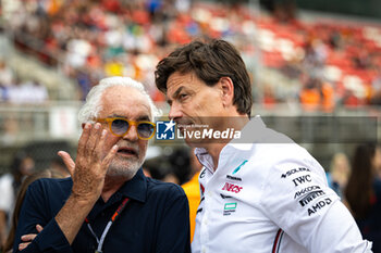 2024-06-22 - BRIATORE Flavio & WOLFF Toto (aut), Team Principal & CEO of Mercedes AMG F1 Team, portrait, during the Formula 1 Aramco Gran Premio de Espana 2024, 10th round of the 2024 Formula One World Championship from June 21 to 23, 2024 on the Circuit de Barcelona-Catalunya, in Montmeló, Spain - F1 - SPANISH GRAND PRIX 2024 - FORMULA 1 - MOTORS