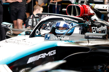 2024-06-22 - RUSSELL George (gbr), Mercedes AMG F1 Team W15, portrait during the Formula 1 Aramco Gran Premio de Espana 2024, 10th round of the 2024 Formula One World Championship from June 21 to 23, 2024 on the Circuit de Barcelona-Catalunya, in Montmeló, Spain - F1 - SPANISH GRAND PRIX 2024 - FORMULA 1 - MOTORS