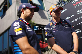 2024-06-22 - PEREZ Sergio (mex), Red Bull Racing RB20, portrait and VERSTAPPEN Max (ned), Red Bull Racing RB20, portrait during the Formula 1 Aramco Gran Premio de Espana 2024, 10th round of the 2024 Formula One World Championship from June 21 to 23, 2024 on the Circuit de Barcelona-Catalunya, in Montmeló, Spain - F1 - SPANISH GRAND PRIX 2024 - FORMULA 1 - MOTORS