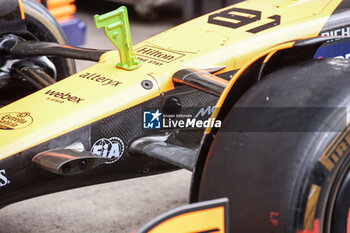 2024-06-28 - McLaren F1 Team MCL38, mechanical detail front suspension during the Formula 1 Qatar Airways Austrian Grand Prix 2024, 11th round of the 2024 Formula One World Championship from June 28 to 30, 2024 on the Red Bull Ring, in Spielberg, Austria - F1 - AUSTRIAN GRAND PRIX 2024 - FORMULA 1 - MOTORS