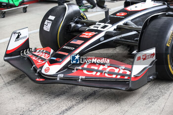 2024-06-28 - Haas F1 Team VF-24 Ferrari, Mechanical detail front wing aerodynamism, aerodynamic, aerodynamics during the Formula 1 Qatar Airways Austrian Grand Prix 2024, 11th round of the 2024 Formula One World Championship from June 28 to 30, 2024 on the Red Bull Ring, in Spielberg, Austria - F1 - AUSTRIAN GRAND PRIX 2024 - FORMULA 1 - MOTORS