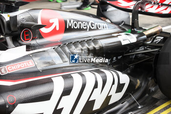 2024-06-28 - Haas F1 Team VF-24 Ferrari, Mechanical detail engine, moteur cover during the Formula 1 Qatar Airways Austrian Grand Prix 2024, 11th round of the 2024 Formula One World Championship from June 28 to 30, 2024 on the Red Bull Ring, in Spielberg, Austria - F1 - AUSTRIAN GRAND PRIX 2024 - FORMULA 1 - MOTORS