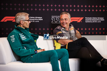 2024-06-28 - ISOLA Mario (ita), Motorsport Racing Manager of Pirelli, portrait KRACK Mike (ger), Team Principal and CEO of Aston Martin F1 Team, portrait press conference during the Formula 1 Qatar Airways Austrian Grand Prix 2024, 11th round of the 2024 Formula One World Championship from June 28 to 30, 2024 on the Red Bull Ring, in Spielberg, Austria - F1 - AUSTRIAN GRAND PRIX 2024 - FORMULA 1 - MOTORS