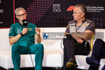 2024-06-28 - KRACK Mike (ger), Team Principal and CEO of Aston Martin F1 Team, portrait ISOLA Mario (ita), Motorsport Racing Manager of Pirelli, portrait press conference during the Formula 1 Qatar Airways Austrian Grand Prix 2024, 11th round of the 2024 Formula One World Championship from June 28 to 30, 2024 on the Red Bull Ring, in Spielberg, Austria - F1 - AUSTRIAN GRAND PRIX 2024 - FORMULA 1 - MOTORS