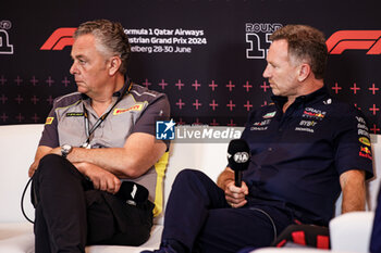 2024-06-28 - ISOLA Mario (ita), Motorsport Racing Manager of Pirelli, portrait HORNER Christian (gbr), Team Principal of Red Bull Racing, portrait press conference during the Formula 1 Qatar Airways Austrian Grand Prix 2024, 11th round of the 2024 Formula One World Championship from June 28 to 30, 2024 on the Red Bull Ring, in Spielberg, Austria - F1 - AUSTRIAN GRAND PRIX 2024 - FORMULA 1 - MOTORS