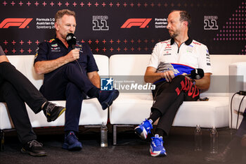 2024-06-28 - HORNER Christian (gbr), Team Principal of Red Bull Racing, portrait BAYER Peter, CEO of Visa Cash App RB F1 Team, portrait press conference during the Formula 1 Qatar Airways Austrian Grand Prix 2024, 11th round of the 2024 Formula One World Championship from June 28 to 30, 2024 on the Red Bull Ring, in Spielberg, Austria - F1 - AUSTRIAN GRAND PRIX 2024 - FORMULA 1 - MOTORS