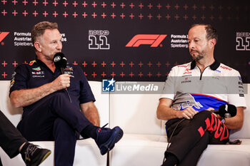 2024-06-28 - HORNER Christian (gbr), Team Principal of Red Bull Racing, portrait BAYER Peter, CEO of Visa Cash App RB F1 Team, portrait press conference during the Formula 1 Qatar Airways Austrian Grand Prix 2024, 11th round of the 2024 Formula One World Championship from June 28 to 30, 2024 on the Red Bull Ring, in Spielberg, Austria - F1 - AUSTRIAN GRAND PRIX 2024 - FORMULA 1 - MOTORS