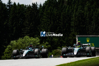 2024-06-28 - 63 RUSSELL George (gbr), Mercedes AMG F1 Team W15, 44 HAMILTON Lewis (gbr), Mercedes AMG F1 Team W15, action during the Formula 1 Qatar Airways Austrian Grand Prix 2024, 11th round of the 2024 Formula One World Championship from June 28 to 30, 2024 on the Red Bull Ring, in Spielberg, Austria - F1 - AUSTRIAN GRAND PRIX 2024 - FORMULA 1 - MOTORS