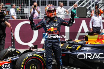 2024-06-29 - VERSTAPPEN Max (ned), Red Bull Racing RB20, portrait celebrates sprint race victory during the Formula 1 Qatar Airways Austrian Grand Prix 2024, 11th round of the 2024 Formula One World Championship from June 28 to 30, 2024 on the Red Bull Ring, in Spielberg, Austria - F1 - AUSTRIAN GRAND PRIX 2024 - FORMULA 1 - MOTORS