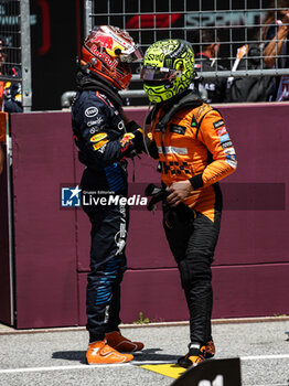 2024-06-29 - VERSTAPPEN Max (ned), Red Bull Racing RB20, portrait NORRIS Lando (gbr), McLaren F1 Team MCL38, portrait during the Formula 1 Qatar Airways Austrian Grand Prix 2024, 11th round of the 2024 Formula One World Championship from June 28 to 30, 2024 on the Red Bull Ring, in Spielberg, Austria - F1 - AUSTRIAN GRAND PRIX 2024 - FORMULA 1 - MOTORS