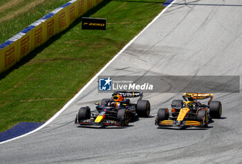 2024-06-29 - 01 VERSTAPPEN Max (nld), Red Bull Racing RB20, action 04 NORRIS Lando (gbr), McLaren F1 Team MCL38, action during the Formula 1 Qatar Airways Austrian Grand Prix 2024, 11th round of the 2024 Formula One World Championship from June 28 to 30, 2024 on the Red Bull Ring, in Spielberg, Austria - F1 - AUSTRIAN GRAND PRIX 2024 - FORMULA 1 - MOTORS