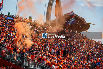 2024-06-29 - Orange Army fans of Max Verstappen in the grandstands during the Formula 1 Qatar Airways Austrian Grand Prix 2024, 11th round of the 2024 Formula One World Championship from June 28 to 30, 2024 on the Red Bull Ring, in Spielberg, Austria - F1 - AUSTRIAN GRAND PRIX 2024 - FORMULA 1 - MOTORS