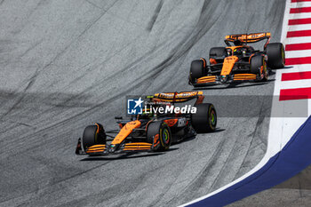 2024-06-29 - 04 NORRIS Lando (gbr), McLaren F1 Team MCL38, 81 PIASTRI Oscar (aus), McLaren F1 Team MCL38, action during the Formula 1 Qatar Airways Austrian Grand Prix 2024, 11th round of the 2024 Formula One World Championship from June 28 to 30, 2024 on the Red Bull Ring, in Spielberg, Austria - F1 - AUSTRIAN GRAND PRIX 2024 - FORMULA 1 - MOTORS