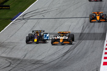 2024-06-29 - 01 VERSTAPPEN Max (nld), Red Bull Racing RB20, 04 NORRIS Lando (gbr), McLaren F1 Team MCL38, 81 PIASTRI Oscar (aus), McLaren F1 Team MCL38, action during the Formula 1 Qatar Airways Austrian Grand Prix 2024, 11th round of the 2024 Formula One World Championship from June 28 to 30, 2024 on the Red Bull Ring, in Spielberg, Austria - F1 - AUSTRIAN GRAND PRIX 2024 - FORMULA 1 - MOTORS