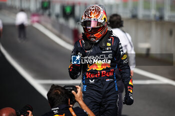 2024-06-29 - VERSTAPPEN Max (ned), Red Bull Racing RB20, portrait celebrates pole position during the Formula 1 Qatar Airways Austrian Grand Prix 2024, 11th round of the 2024 Formula One World Championship from June 28 to 30, 2024 on the Red Bull Ring, in Spielberg, Austria - F1 - AUSTRIAN GRAND PRIX 2024 - FORMULA 1 - MOTORS