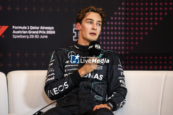 2024-06-29 - RUSSELL George (gbr), Mercedes AMG F1 Team W15, portrait press conference during the Formula 1 Qatar Airways Austrian Grand Prix 2024, 11th round of the 2024 Formula One World Championship from June 28 to 30, 2024 on the Red Bull Ring, in Spielberg, Austria - F1 - AUSTRIAN GRAND PRIX 2024 - FORMULA 1 - MOTORS