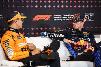 2024-06-29 - VERSTAPPEN Max (ned), Red Bull Racing RB20, portrait NORRIS Lando (gbr), McLaren F1 Team MCL38, portrait press conference during the Formula 1 Qatar Airways Austrian Grand Prix 2024, 11th round of the 2024 Formula One World Championship from June 28 to 30, 2024 on the Red Bull Ring, in Spielberg, Austria - F1 - AUSTRIAN GRAND PRIX 2024 - FORMULA 1 - MOTORS