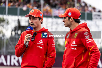 2024-07-05 - Charles Leclerc (MON) Carlos Sainz Jr. (ESP) - Scuderia Ferrari - Ferrari SF-24 - Ferrari playing football on day 1, thursday july 4, 2024 of the formula 1 qatar airways british grand prix 2024, scheduled to take place at the silverstone circuit from july 5 to july 7, 2024 - FORMULA 1 - QATAR AIRWAYS BRITISHGRAND PRIX 2024 - PRACTICE - FORMULA 1 - MOTORS