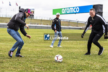 2024-07-05 - Pierre Gasly (FRA) Esteban Ocon (FRA) - Alpine F1 Team - Alpine A524 - Renault Playing football on day 1, thursday july 4, 2024 of the formula 1 qatar airways british grand prix 2024, scheduled to take place at the silverstone circuit from july 5 to july 7, 2024 - FORMULA 1 - QATAR AIRWAYS BRITISHGRAND PRIX 2024 - PRACTICE - FORMULA 1 - MOTORS