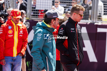 2024-07-07 - Fernando Alonso (ESP) - Aston Martin Aramco F1 Team - Aston Martin AMR24 - Mercedes an Nico Hulkenberg (GER) - MoneyGram Haas F1 Team - Haas VF-24 - Ferrari during Race Day, on day 4, sunday july 7, 2024 of the formula 1 qatar airways british grand prix 2024, scheduled to take place at the silverstone circuit from july 5 to july 7, 2024 - FORMULA 1 - QATAR AIRWAYS BRITISHGRAND PRIX 2024 - RACE - FORMULA 1 - MOTORS