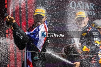 2024-07-07 - Podium of the Race on day 4, Sunday july 7, 2024 of the formula 1 qatar airways british grand prix 2024, scheduled to take place at the silverstone circuit from july 5 to july 7, 2024 - FORMULA 1 - QATAR AIRWAYS BRITISHGRAND PRIX 2024 - RACE - FORMULA 1 - MOTORS