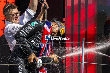 2024-07-07 - Podium of the Race on day 4, Sunday july 7, 2024 of the formula 1 qatar airways british grand prix 2024, scheduled to take place at the silverstone circuit from july 5 to july 7, 2024 - FORMULA 1 - QATAR AIRWAYS BRITISHGRAND PRIX 2024 - RACE - FORMULA 1 - MOTORS