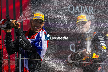 2024-07-07 - Podium of the Race on day 4, Sunday july 7, 2024 of the formula 1 qatar airways british grand prix 2024, scheduled to take place at the silverstone circuit from july 5 to july 7, 2024 - FORMULA 1 - QATAR AIRWAYS BRITISHGRAND PRIX 2024 - RACE - FORMULA 1 - MOTORS