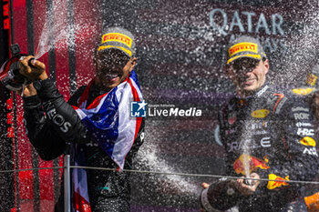 2024-07-07 - Podium of the Race on day 4, Sunday july 7, 2024 of the formula 1 qatar airways british grand prix 2024, scheduled to take place at the silverstone circuit from july 5 to july 7, 2024 - FORMULA 1 - QATAR AIRWAYS BRITISHGRAND PRIX 2024 - RACE - FORMULA 1 - MOTORS