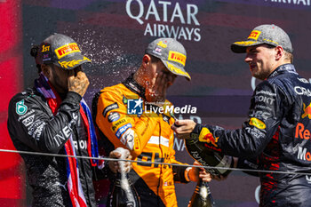 2024-07-07 - Podium of the Race on day 4, Sunday july 7, 2024 of the formula 1 qatar airways british grand prix 2024, scheduled to take place at the silverstone circuit from july 5 to july 7, 2024 - FORMULA 1 - QATAR AIRWAYS BRITISHGRAND PRIX 2024 - RACE - FORMULA 1 - MOTORS